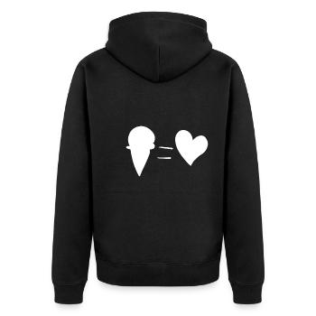 heart symbol eat ice cream summer - Unisex Premium Organic Zip Hoodie - black - Back - Nico (187cm)