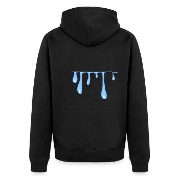 wasser tropfen schleim linie muster - Unisex Premium Bio Zip Hoodie - Schwarz - Hinten - Nico (187cm)