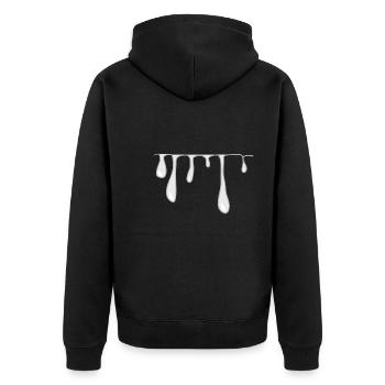 tropfen schleim linie muster - Unisex Premium Bio Zip Hoodie - Schwarz - Hinten - Nico (187cm)