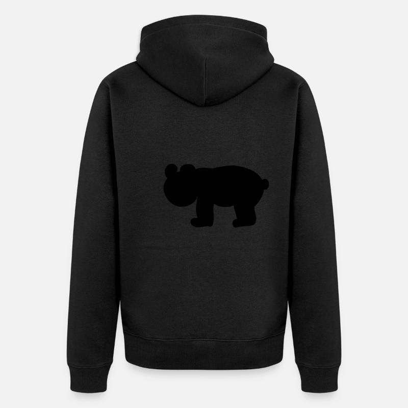 Symbol Tier Bär - Unisex Premium Bio Zip Hoodie - Schwarz