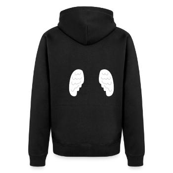 Wing Symbol Angel - Unisex Premium Organic Zip Hoodie - black - Back - Nico (187cm)