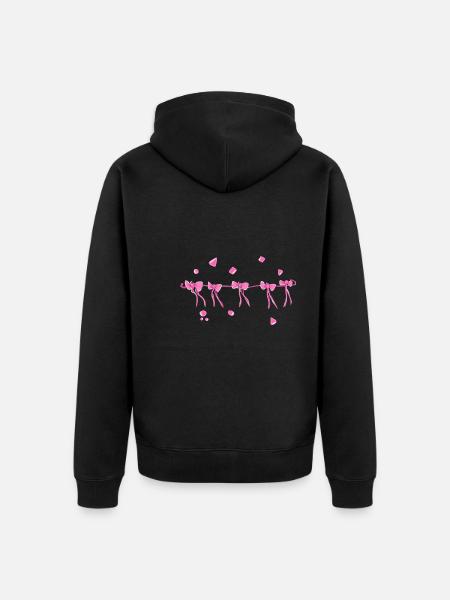 pink loop line stroke symbol - Unisex Premium Organic Zip Hoodie - black