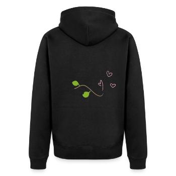 Branch Symbol Heart Tree Natural Stick Leaf - Unisex Premium Organic Zip Hoodie - black - Back - Nico (187cm)