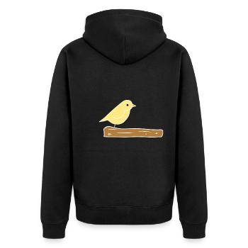 Vogel Tier Ast Natur - Unisex Premium Bio Zip Hoodie - Schwarz - Hinten - Nico (187cm)
