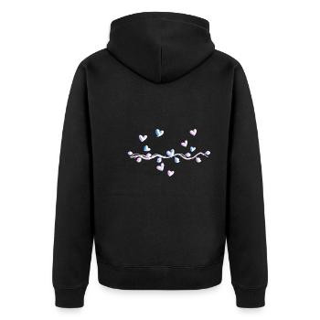 Branch Line Natural Leaves Hearts - Veste à capuche bio Premium Unisexe - noir - Dos - Nico (187cm)