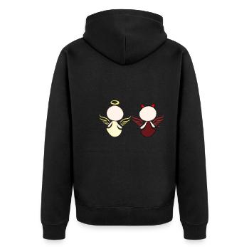 Devil Angel Symbol Good Evil - Unisex Premium Organic Zip Hoodie - black - Back - Nico (187cm)