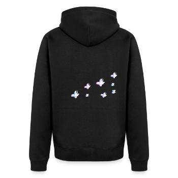 insekten symbol schmetterling glitzer rosa - Unisex Premium Bio Zip Hoodie - Schwarz - Hinten - Nico (187cm)