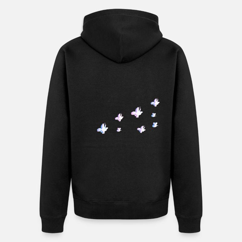 insectes symbole papillon paillettes rose - Veste à capuche bio Premium Unisexe - noir