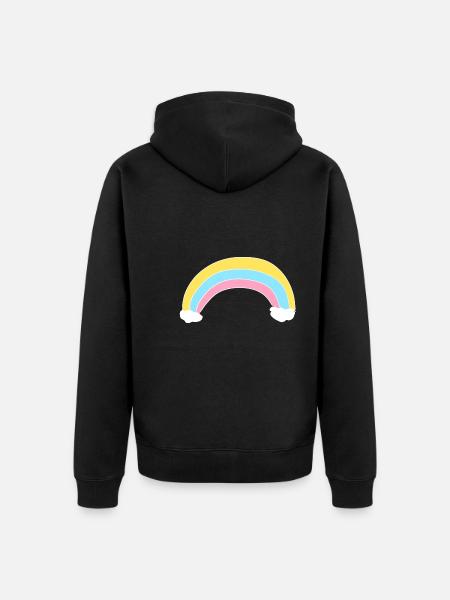 Rainbow icon clouds - Unisex Premium Organic Zip Hoodie - black