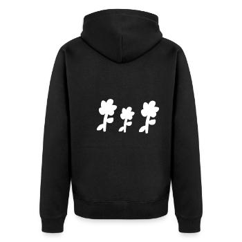 Three Flowers Shape Plants Flower Symbol - Unisex Premium Organic Zip Hoodie - black - Back - Nico (187cm)