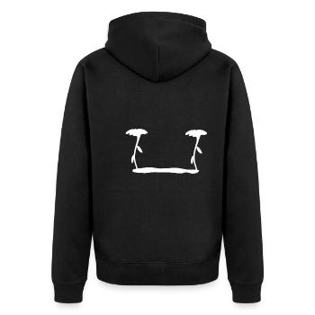 Blume Symbol Blüte Pflanze grass - Unisex Premium Bio Zip Hoodie - Schwarz - Hinten - Nico (187cm)