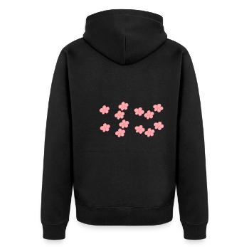 flowers blossom plant pink pattern - Unisex Premium Organic Zip Hoodie - black - Back - Nico (187cm)