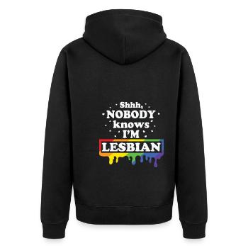 LBGT Flag Gay Pride Human Lesbian - Unisex Premium Organic Zip Hoodie - black - Back - Nico (187cm)