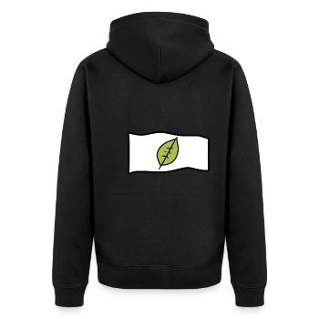Leaf Green Flag Symbol Shape Nature - Unisex Premium Organic Zip Hoodie - black - Back - Nico (187cm)