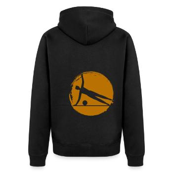 Fitness - Sport - Endurance - Workout - Unisex Premium Organic Zip Hoodie - black - Back - Nico (187cm)