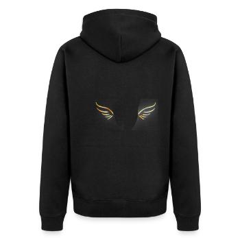 ailes or ange deux symboles paillettes - Veste à capuche bio Premium Unisexe - noir - Dos - Nico (187cm)