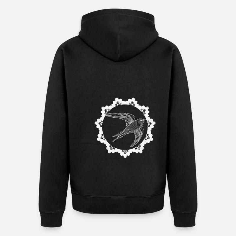 Vogel - Naturschutz Tierfreund - Unisex Premium Bio Zip Hoodie - Schwarz