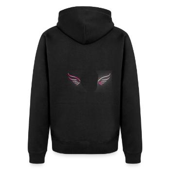 Symbole de l’ange rouge à deux ailes - Veste à capuche bio Premium Unisexe - noir - Dos - Nico (187cm)