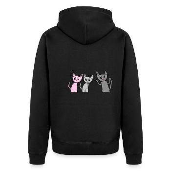 Combattre les chats Chats Cris - Veste à capuche bio Premium Unisexe - noir - Dos - Nico (187cm)
