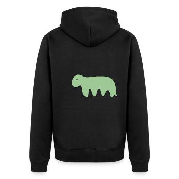 Tier symbol dinosaurier - Unisex Premium Bio Zip Hoodie - Schwarz - Hinten - Nico (187cm)