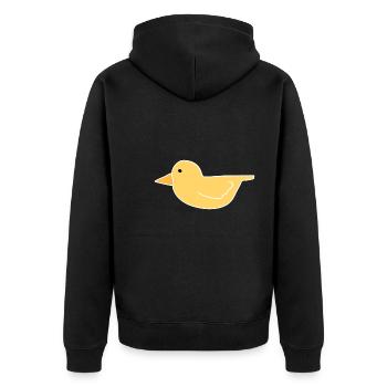 ente vogel küken tier symbol - Unisex Premium Bio Zip Hoodie - Schwarz - Hinten - Nico (187cm)