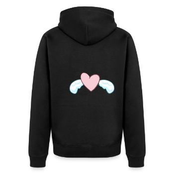 Symbole du cœur d’ange amour - Veste à capuche bio Premium Unisexe - noir - Dos - Nico (187cm)