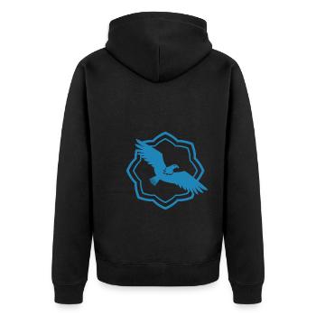 Vogel - Fliegen - Naturschutz Tierfreund Freiheit - Unisex Premium Bio Zip Hoodie - Schwarz - Hinten - Nico (187cm)