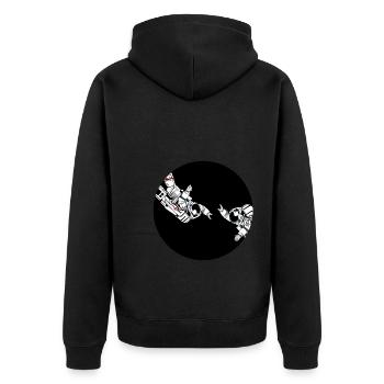 Astronaut friends - Unisex Premium Organic Zip Hoodie - black - Back - Nico (187cm)