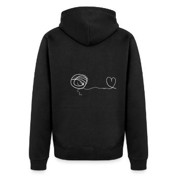 line thread heart love loop - Unisex Premium Organic Zip Hoodie - black - Back - Nico (187cm)