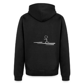 ligne d’homme en cours d’exécution - Veste à capuche bio Premium Unisexe - noir - Dos - Nico (187cm)