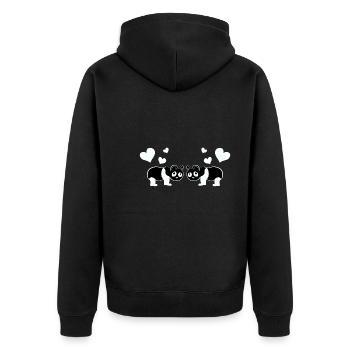 Amour animal Pandas Pandas animaux - Veste à capuche bio Premium Unisexe - noir - Dos - Nico (187cm)