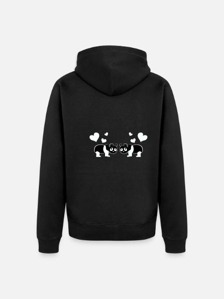 Tierliebe Pandas Panda tiere - Unisex Premium Bio Zip Hoodie - Schwarz
