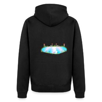 water surface lake pond manga circle natural - Unisex Premium Organic Zip Hoodie - black - Back - Nico (187cm)