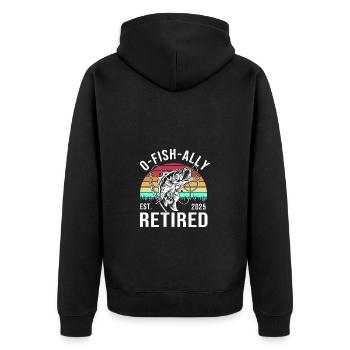 Retirement 2025 Pensioner Pension Pensioner - Unisex Premium Organic Zip Hoodie - black - Back - Nico (187cm)