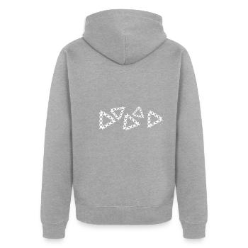 croix de formes triangulaires - Veste à capuche bio Premium Unisexe - gris chiné - Dos - Nico (187cm)
