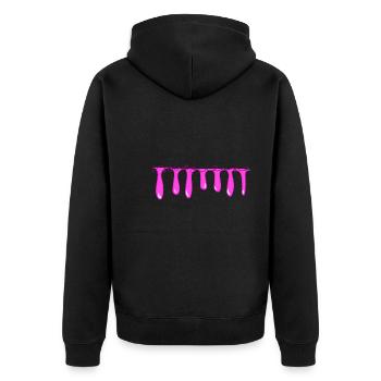 linie pink schleim muster strich halloween - Unisex Premium Bio Zip Hoodie - Schwarz - Hinten - Nico (187cm)
