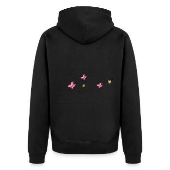 symboles forme nature papillon abeilles animaux - Veste à capuche bio Premium Unisexe - noir - Dos - Nico (187cm)
