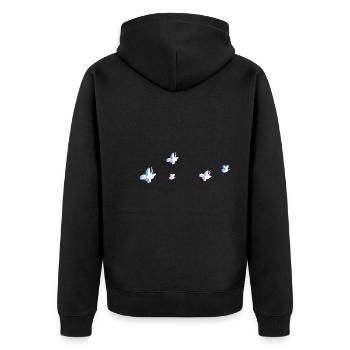 symboles forme rose papillon abeille paillettes - Veste à capuche bio Premium Unisexe - noir - Dos - Nico (187cm)
