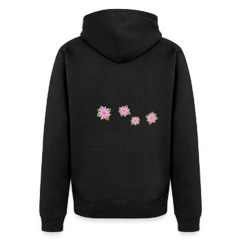 Quatre fleurs roses - Veste à capuche bio Premium Unisexe - noir - Dos - Nico (187cm)