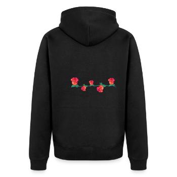 plantes rouges ligne fleur rose oeil fleurs - Veste à capuche bio Premium Unisexe - noir - Dos - Nico (187cm)