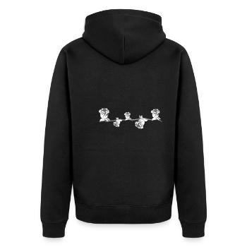 Natural Plants Line Flower Gray Stroke Flowers - Unisex Premium Organic Zip Hoodie - black - Back - Nico (187cm)