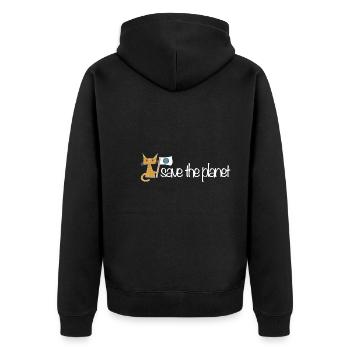 sauver la planète protection du climat chat - Veste à capuche bio Premium Unisexe - noir - Dos - Nico (187cm)