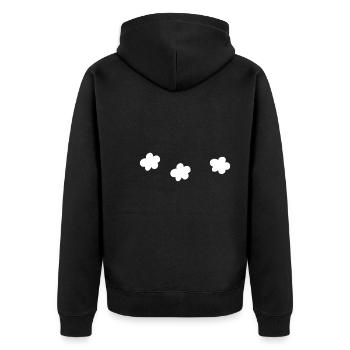 Three Flowers Flower Shape Icon - Unisex Premium Organic Zip Hoodie - black - Back - Nico (187cm)