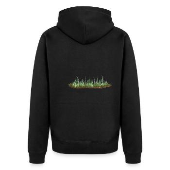 Grass Boden Natur grün - Unisex Premium Bio Zip Hoodie - Schwarz - Hinten - Nico (187cm)