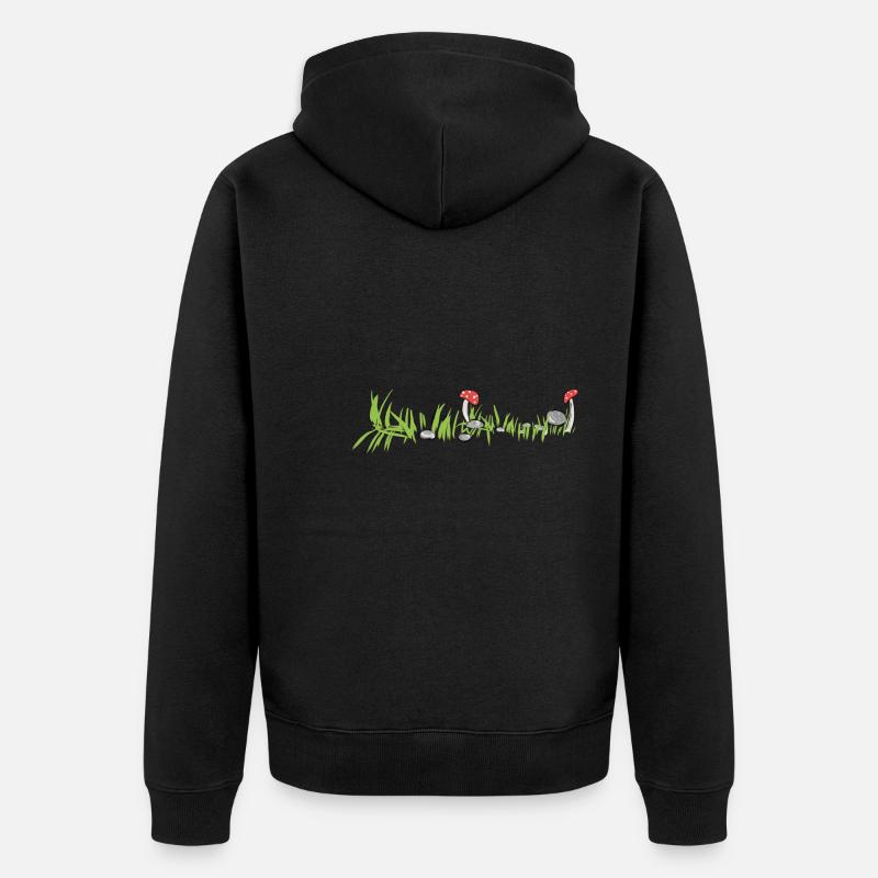 Herbe Nature Champignon Surface Sol - Veste à capuche bio Premium Unisexe - noir
