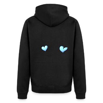 symbole d’amour à deux cœurs - Veste à capuche bio Premium Unisexe - noir - Dos - Nico (187cm)