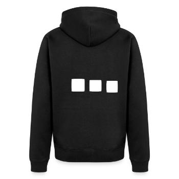 Square square shape - Unisex Premium Organic Zip Hoodie - black - Back - Nico (187cm)