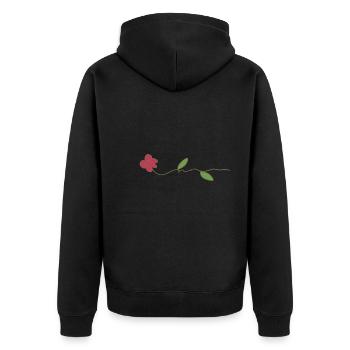 symbole de la rose de la fleur - Veste à capuche bio Premium Unisexe - noir - Dos - Nico (187cm)