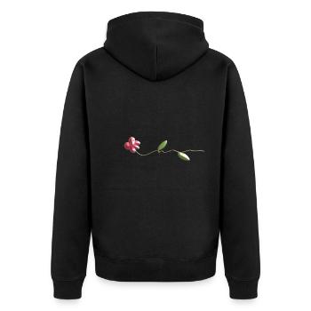 pinke blume rose pflanze - Unisex Premium Bio Zip Hoodie - Schwarz - Hinten - Nico (187cm)