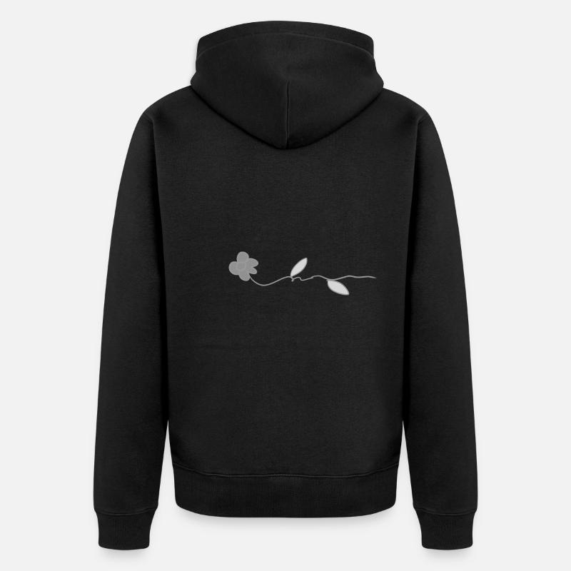 fleur rose symbole gris - Veste à capuche bio Premium Unisexe - noir
